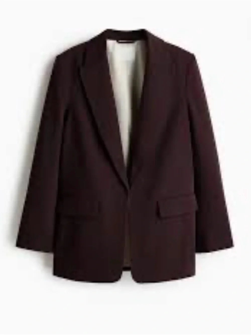 𝑵𝑾𝑶𝑻 H&M Casual Jacket Blazer Deep Plum size Medium Lined Twill New!